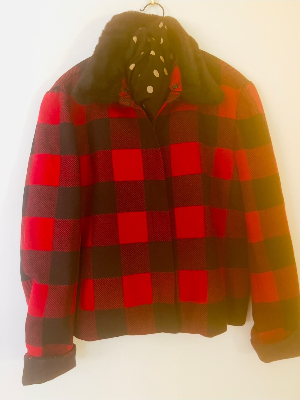 Talbots buffalo plaid cropped jacket